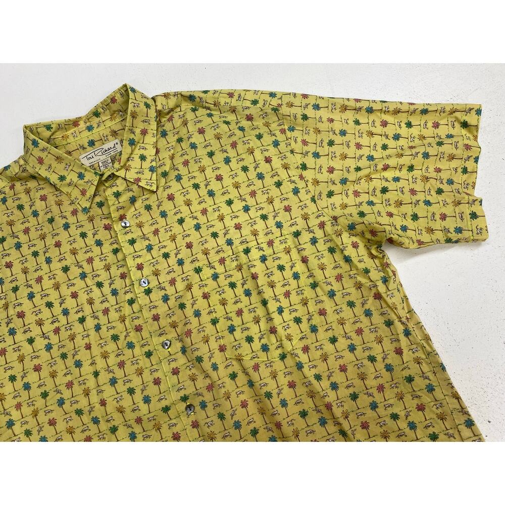 VTG Men Tori Richard USA Cotton Lawn Hawaiian monkey button up tropical shirt XL